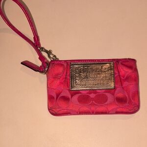 Coach Pink/Red Poppy Wristlet